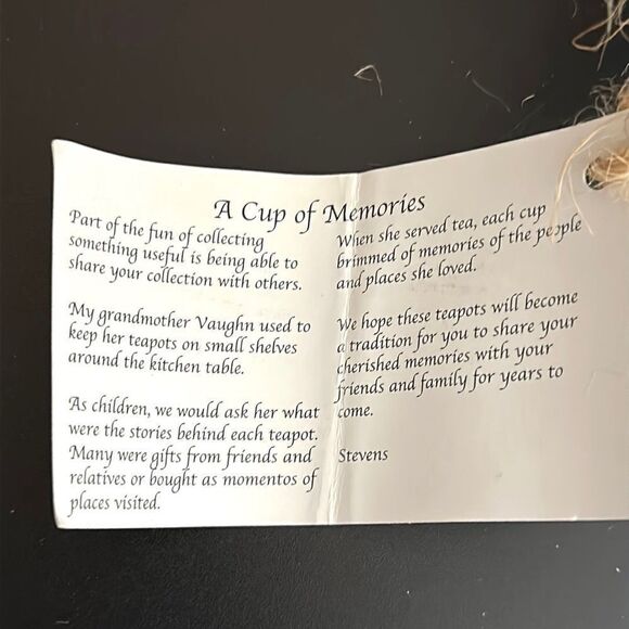 NEW Lily Creek Martha Vaughn Collection A Cup of Memories Teapot Floral - Picture 8 of 10